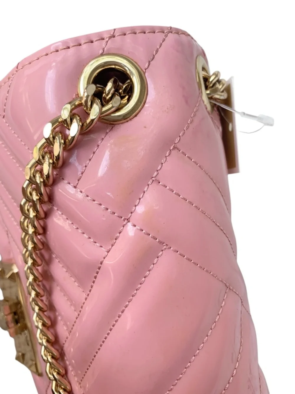 Michael Kors Peyton Pink Quilted Patent Leather Crossbody